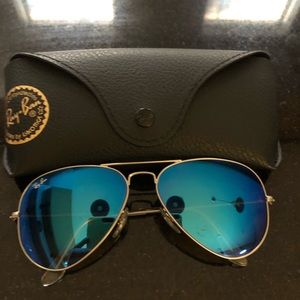 Blue Ray Ban aviator sunglasses